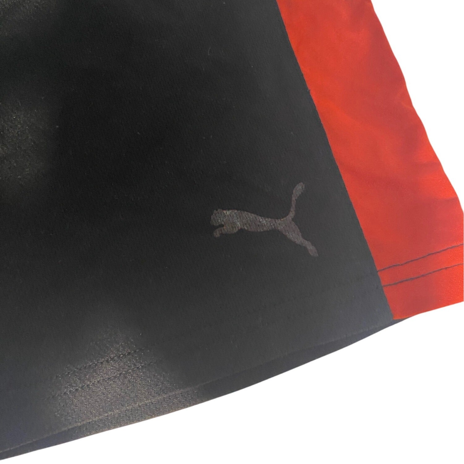 Puma Boys Athletic Shorts Size 7 Black & Red Elastic Waist Active 100% Polyester