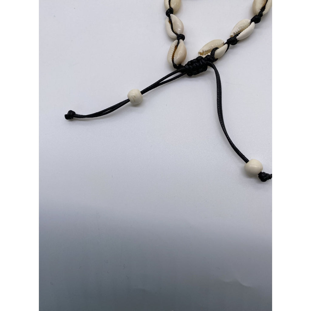 Cowrie Shell Adjustable Anklet Bracelet With Black Cord For Girls