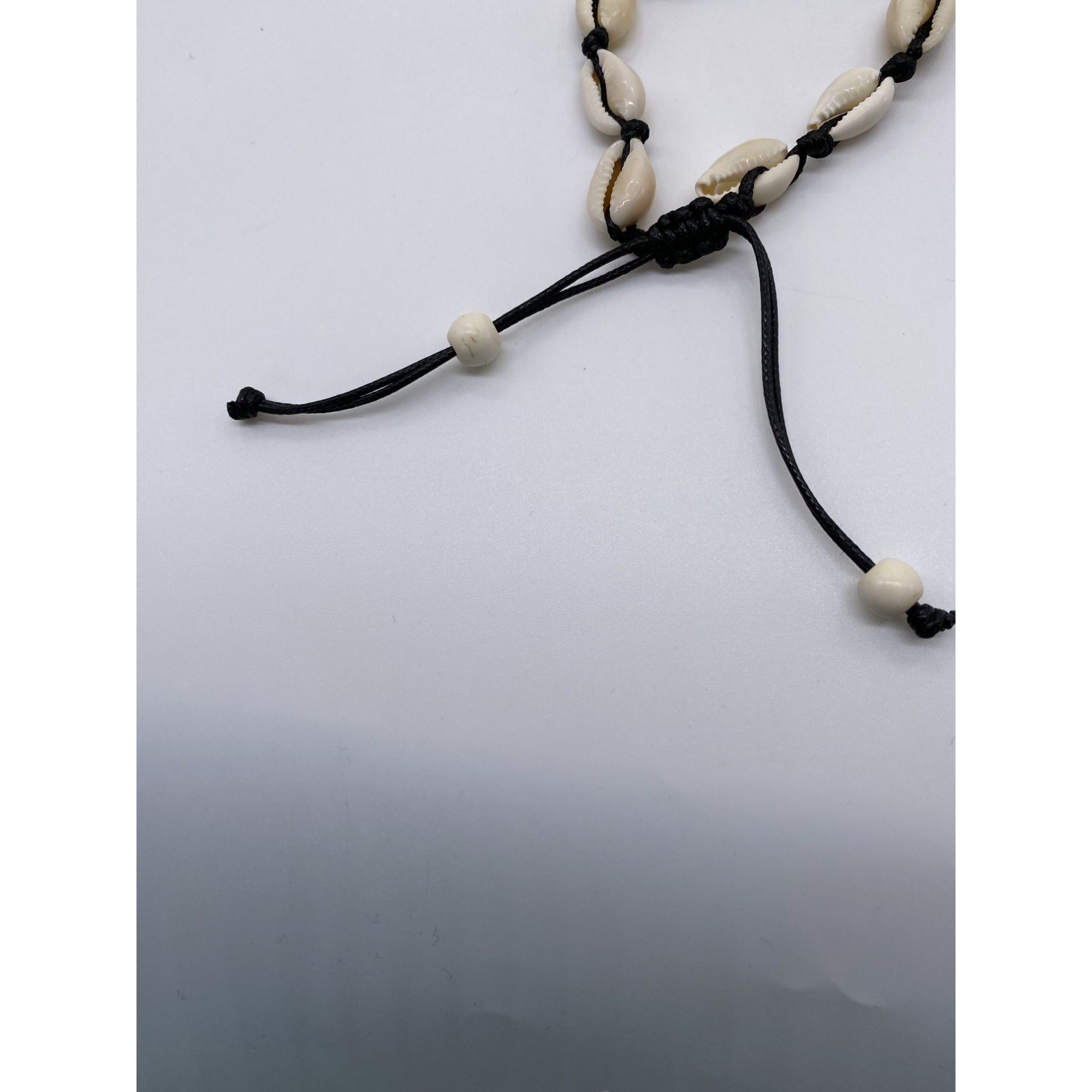 Cowrie Shell Adjustable Anklet Bracelet With Black Cord For Girls