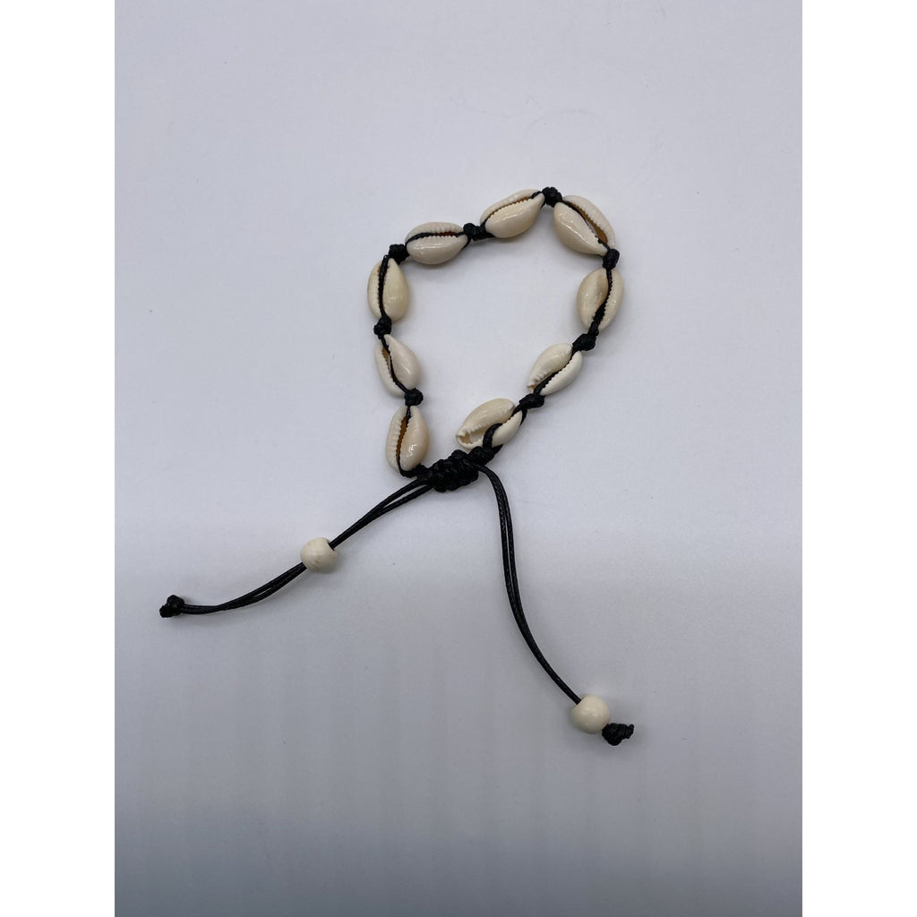 Cowrie Shell Adjustable Anklet Bracelet With Black Cord For Girls