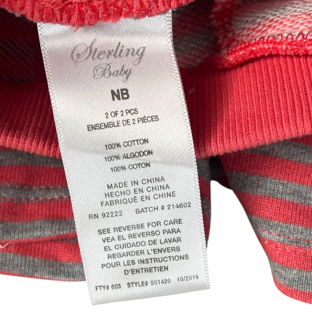 Sterling Baby Girl Striped Cotton Shorts Pink/Gray Size NB Soft & Comfortable