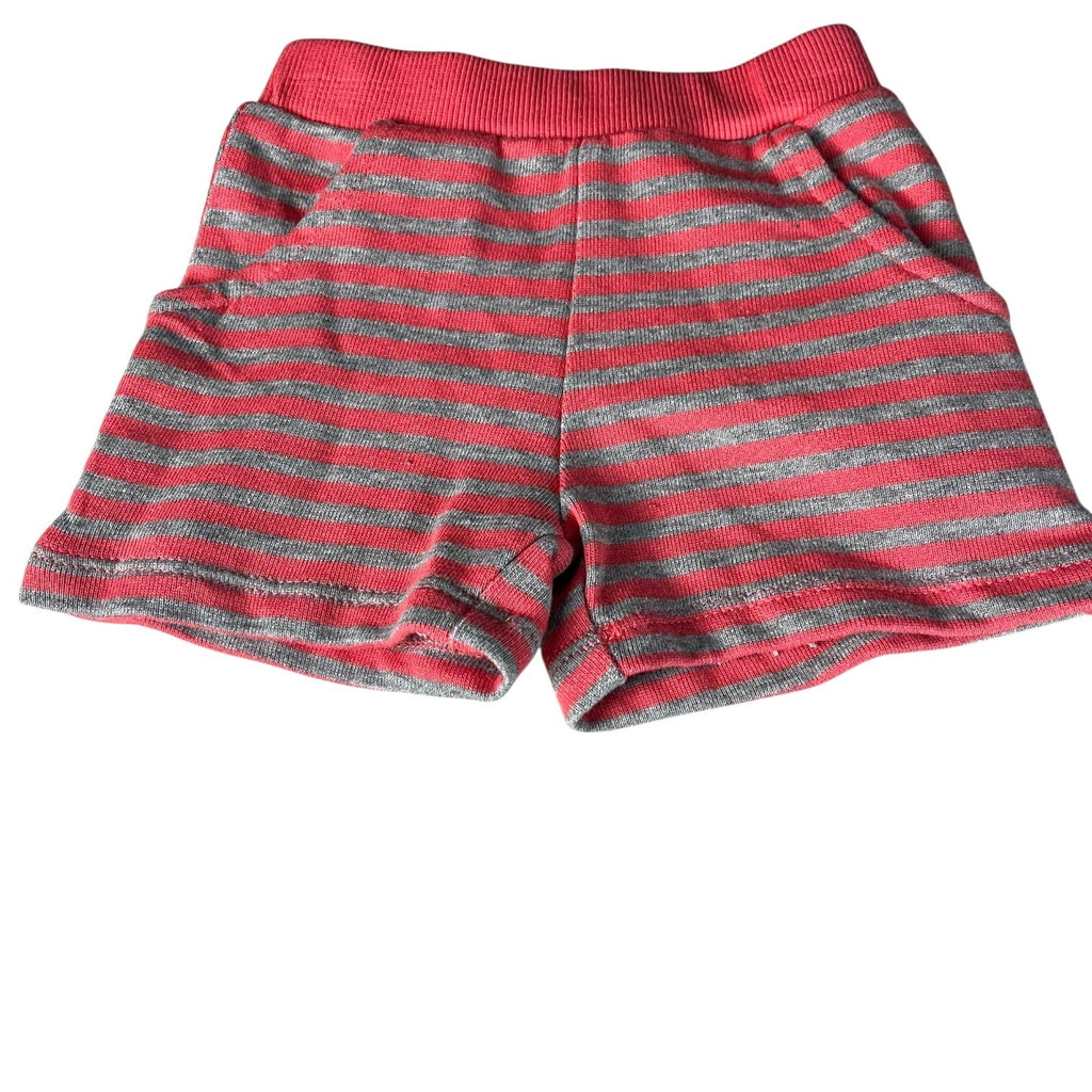 Sterling Baby Girl Striped Cotton Shorts Pink/Gray Size NB Soft & Comfortable