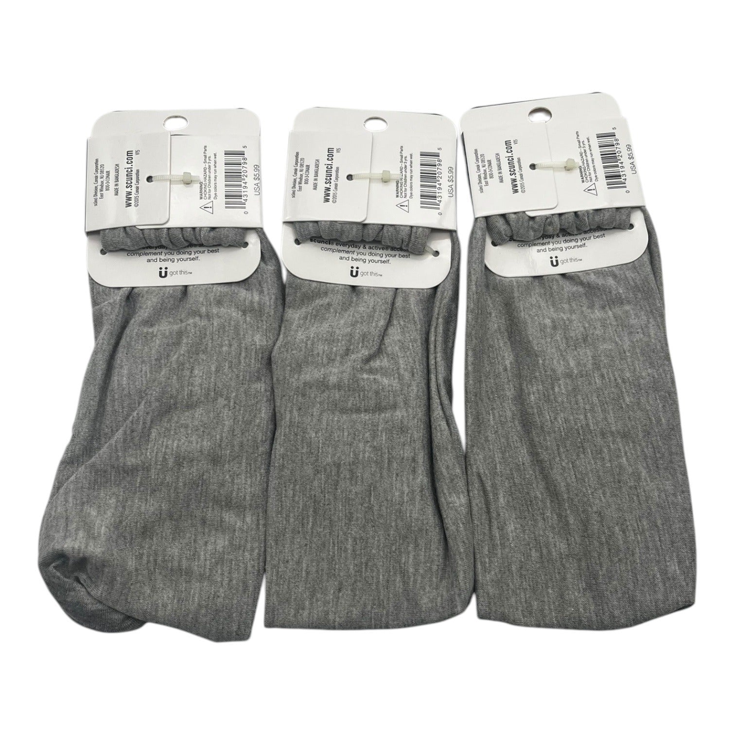 3X Scunci Everyday & Active Braided Luxury Headwrap Headbands Gray Pink Stylish