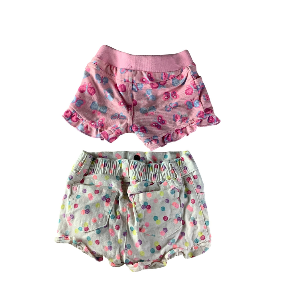 Garanimals Baby Girl 2 Pc Shorts Set 3-6M Butterfly & Polka Dot Prints