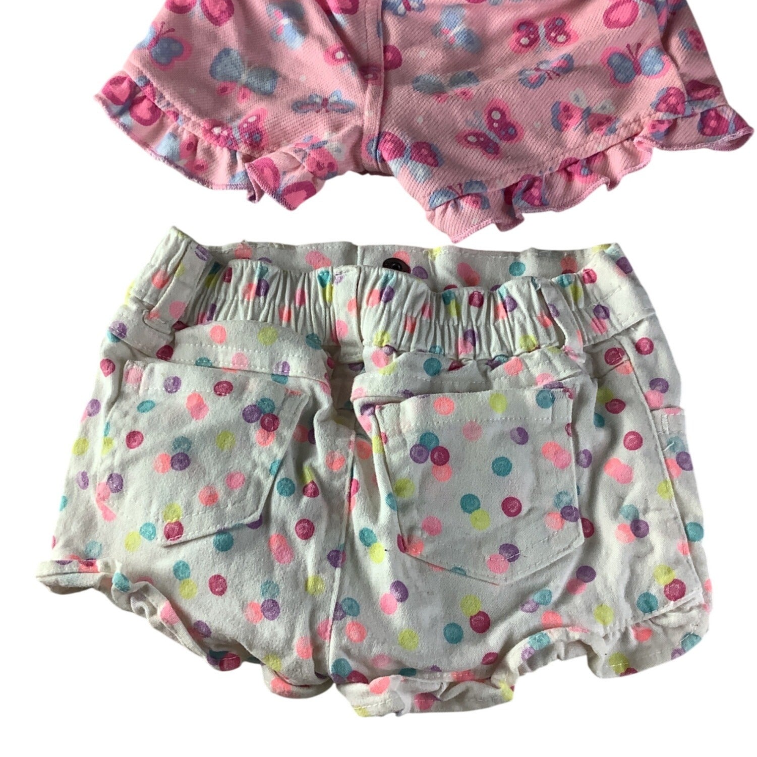 Garanimals Baby Girl 2 Pc Shorts Set 3-6M Butterfly & Polka Dot Prints