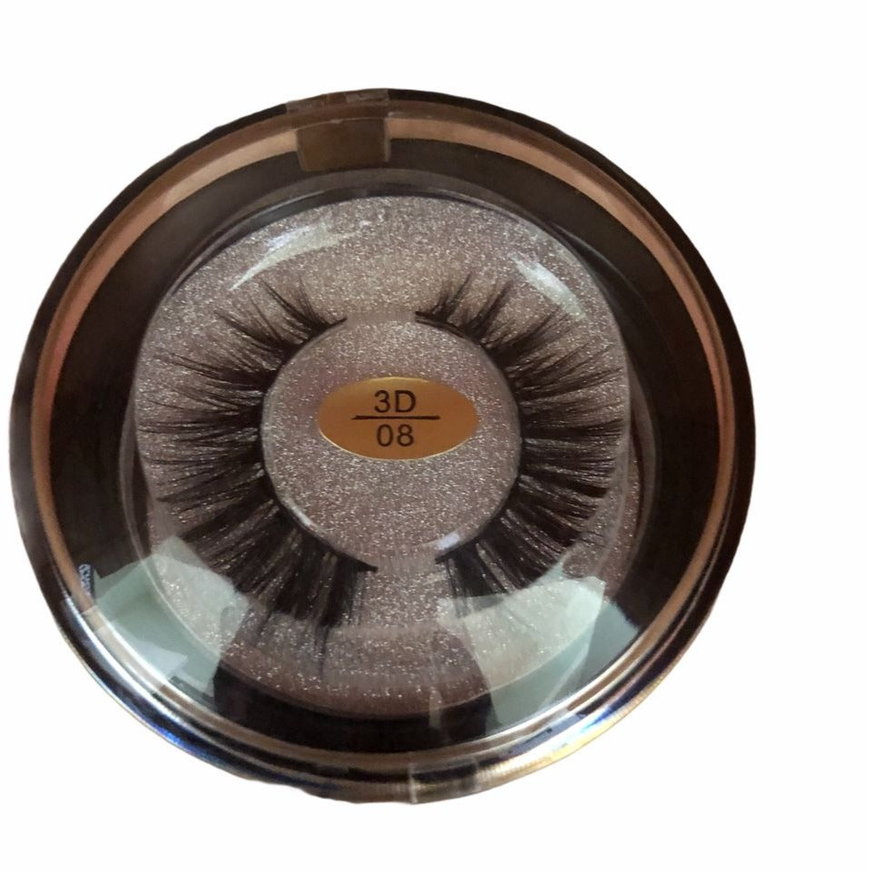 Handmade 3D Mink Lashes #8 Long Thick Eyelashes Extension 100% Real Mink