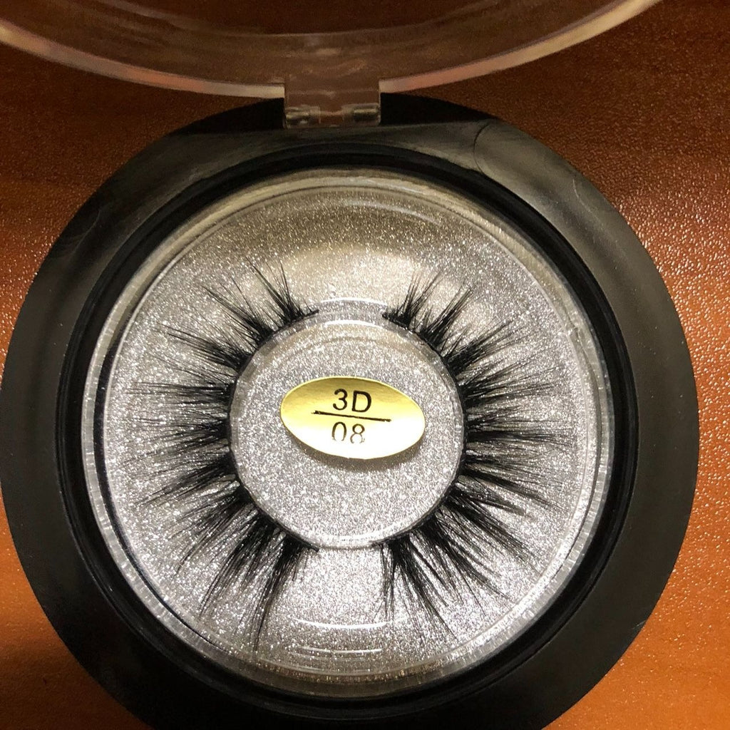 Handmade 3D Mink Lashes #8 Long Thick Eyelashes Extension 100% Real Mink