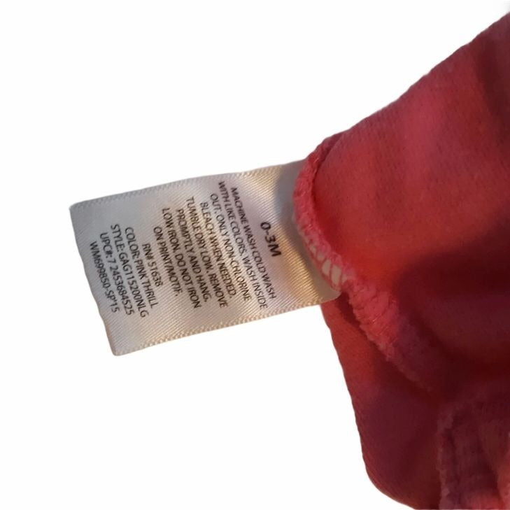 Garanimals Baby Girls Pink Bodysuit Quote "I Get My Sass From My Grandma!" 0-3M