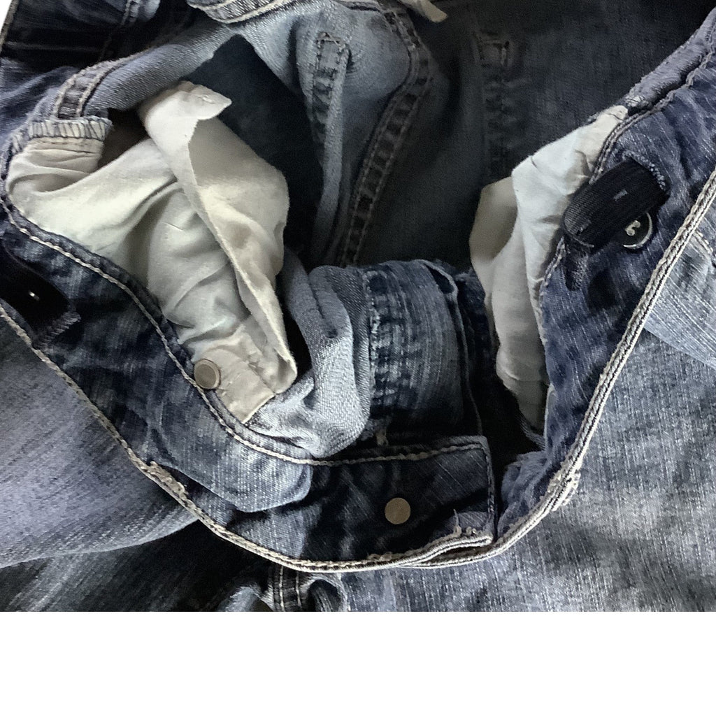 Girls Denim Bermuda Shorts Size 16 1/2 Rhinestone Detail Elastic Waist Band