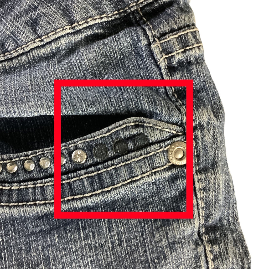 Girls Denim Bermuda Shorts Size 16 1/2 Rhinestone Detail Elastic Waist Band