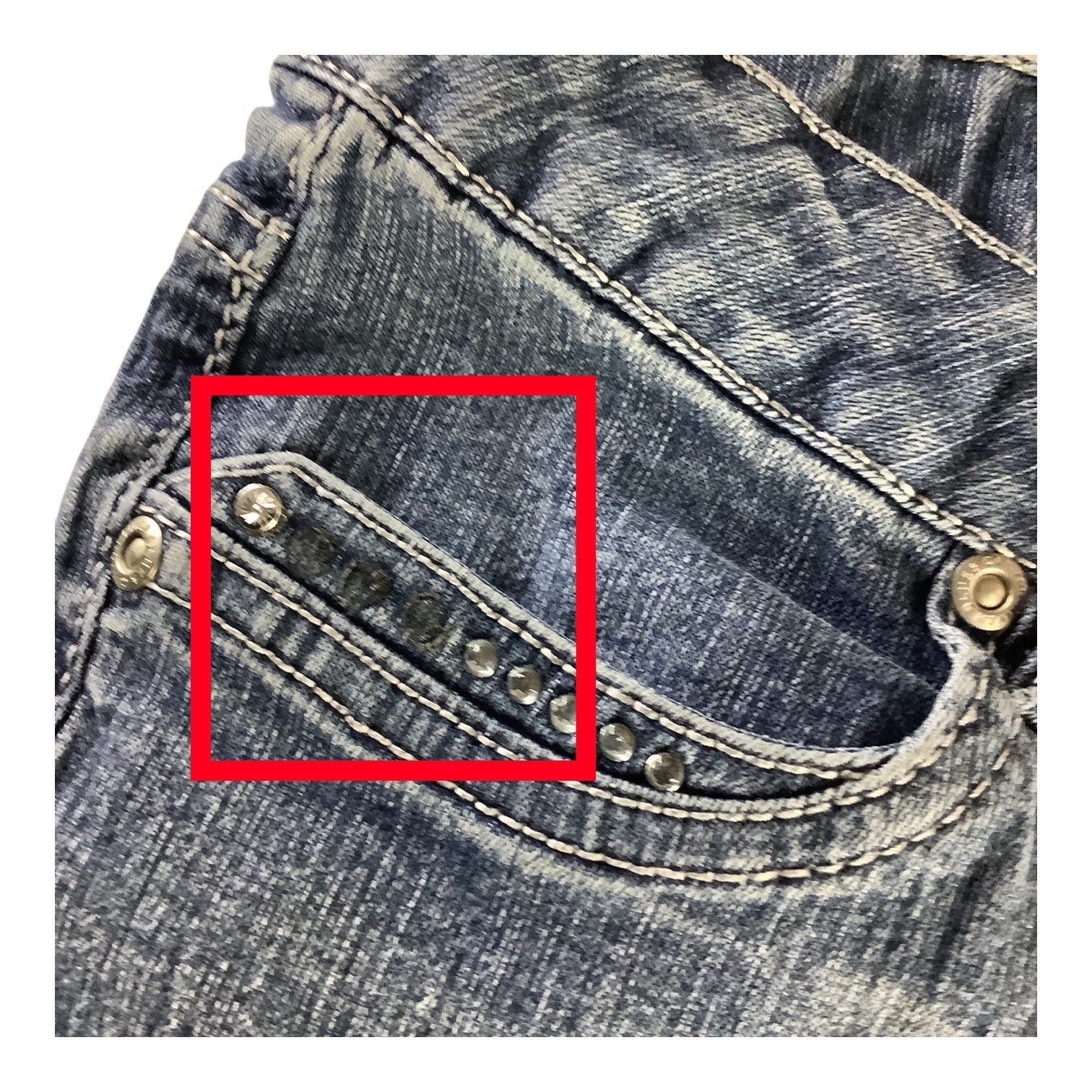 Girls Denim Bermuda Shorts Size 16 1/2 Rhinestone Detail Elastic Waist Band