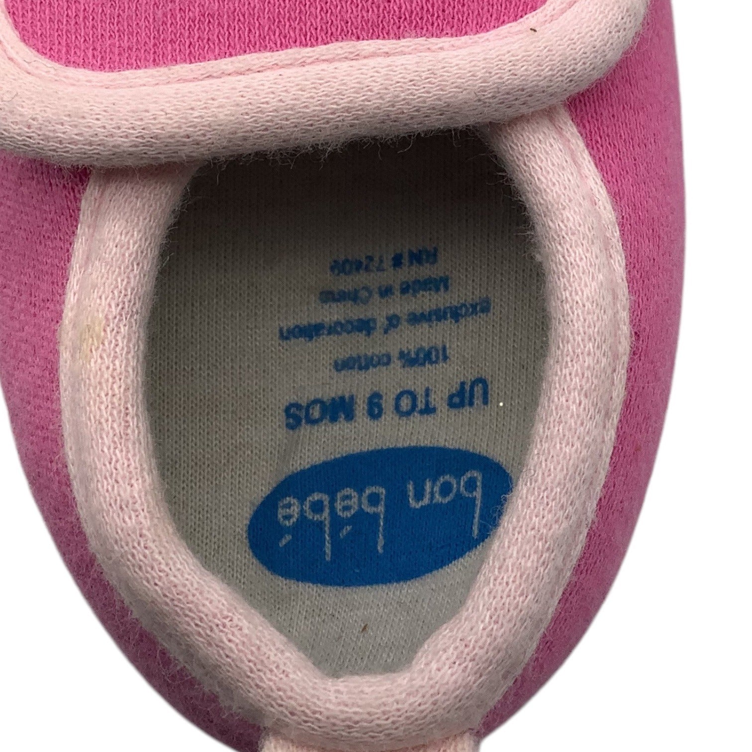Bon Bebe Baby Girl Slippers Pink W/ Silver Heart 0-9 Months Soft Sole Slip On