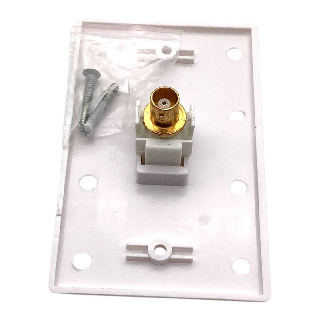 Bnc Wall Plate With Bnc Video Keystone Insert Jack White 8668