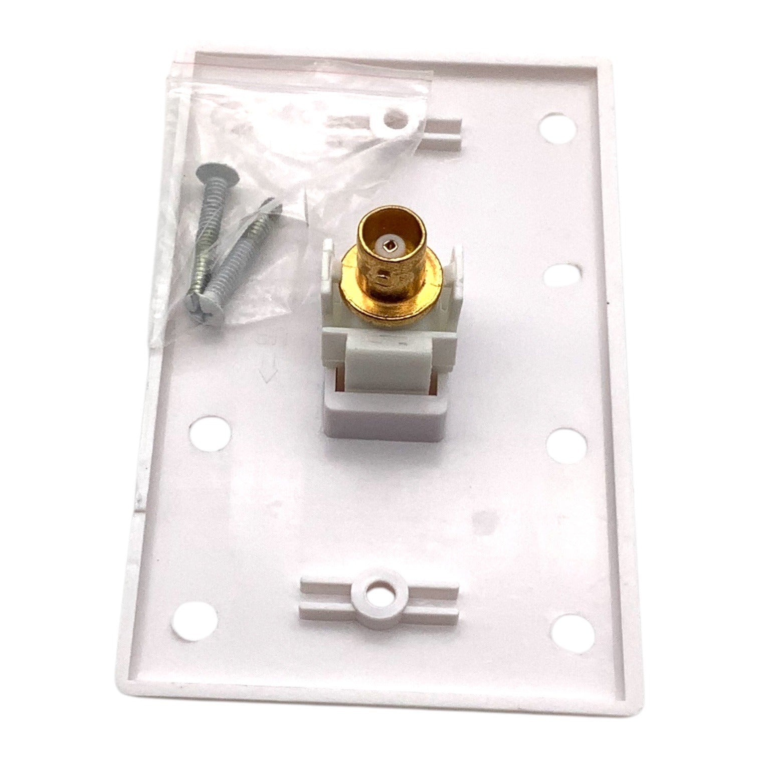 Bnc Wall Plate With Bnc Video Keystone Insert Jack White 8668