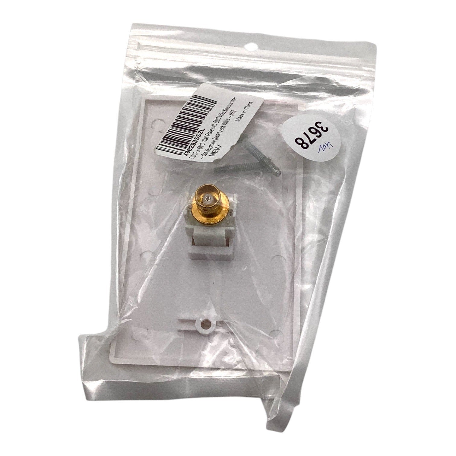 Bnc Wall Plate With Bnc Video Keystone Insert Jack White 8668