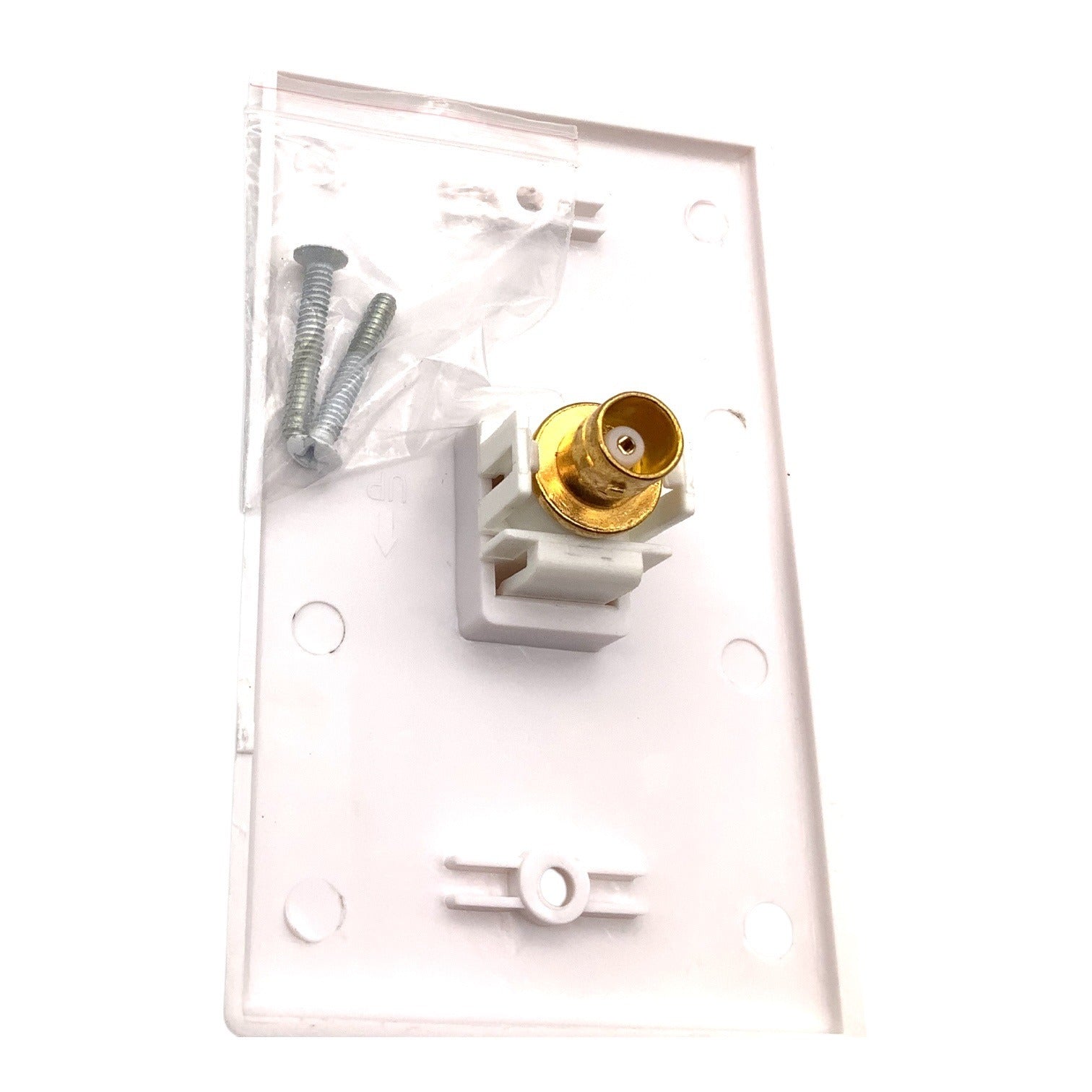 Bnc Wall Plate With Bnc Video Keystone Insert Jack White 8668