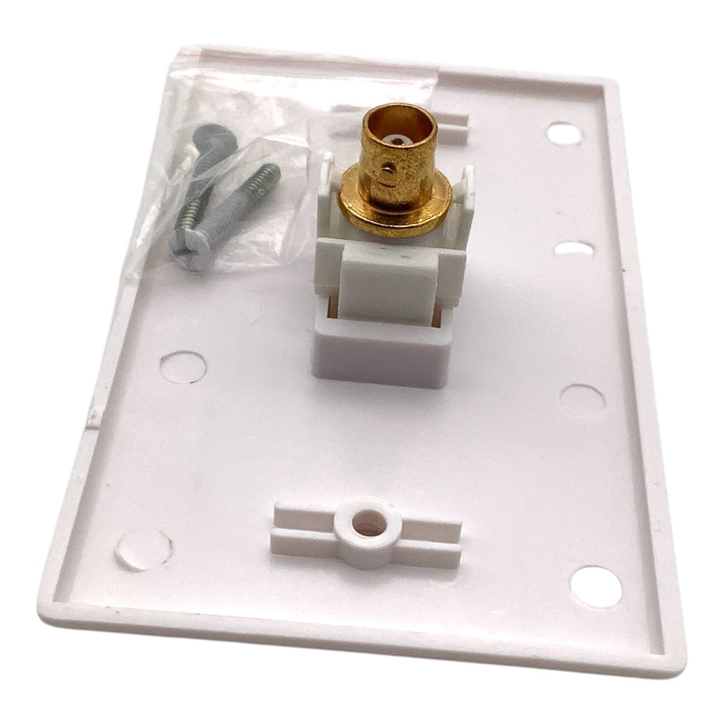 Bnc Wall Plate With Bnc Video Keystone Insert Jack White 8668