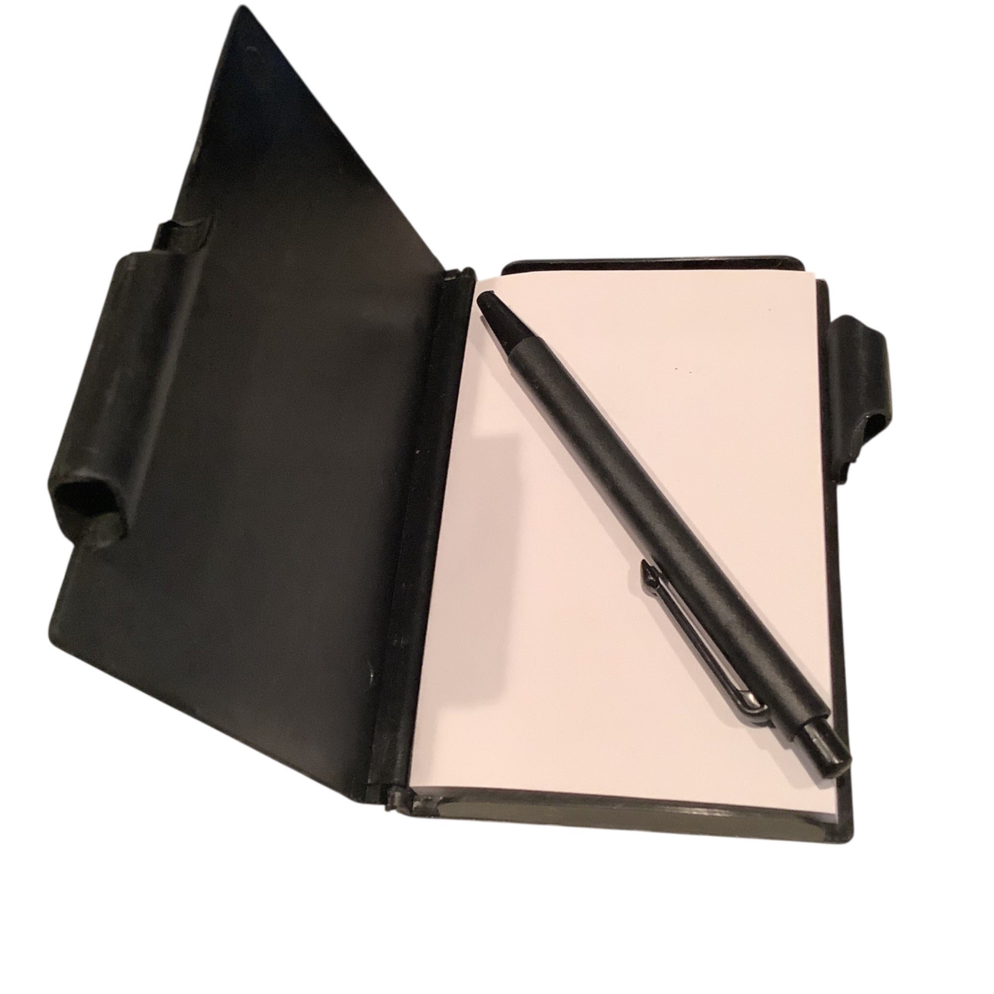 Mini Black Notebook Set With Pen 10 Pc Molded Plastic Cover Blank Notepads 4in
