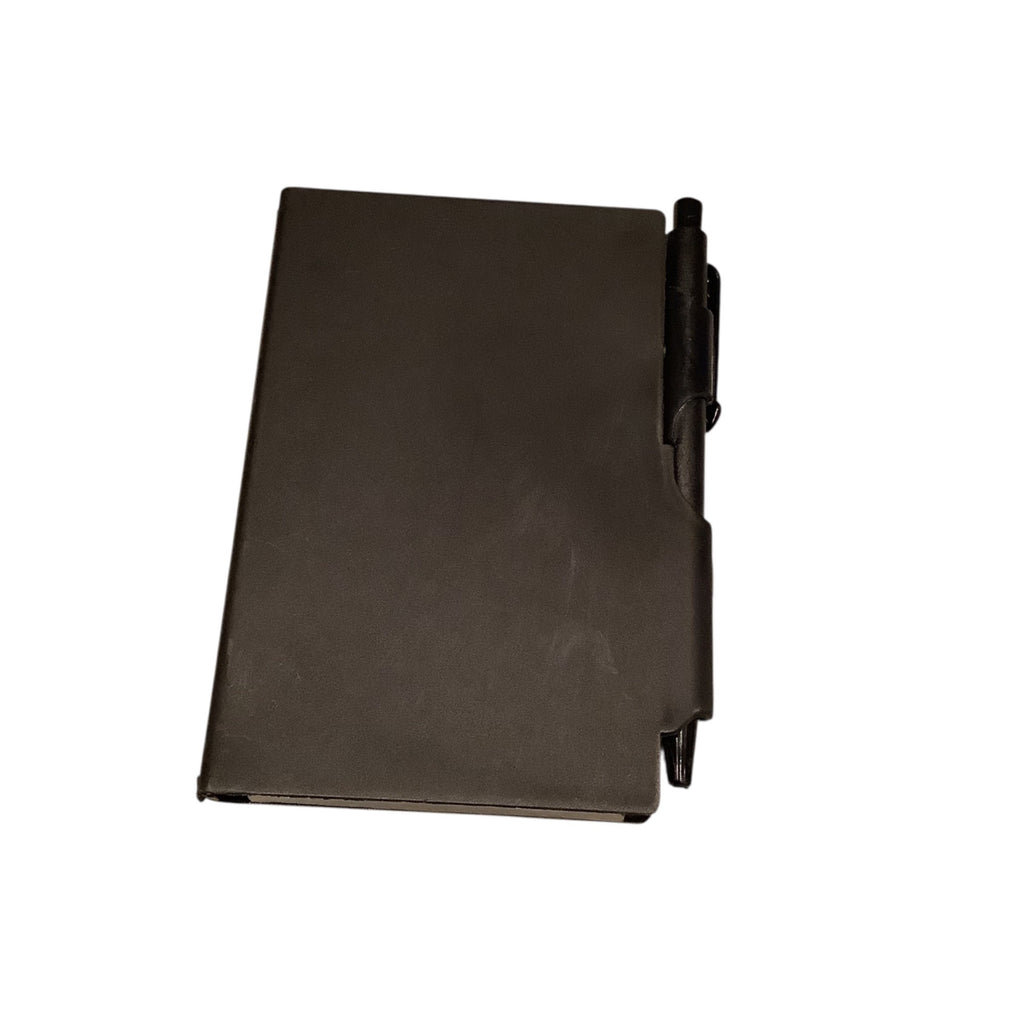 Mini Black Notebook Set With Pen 10 Pc Molded Plastic Cover Blank Notepads 4in