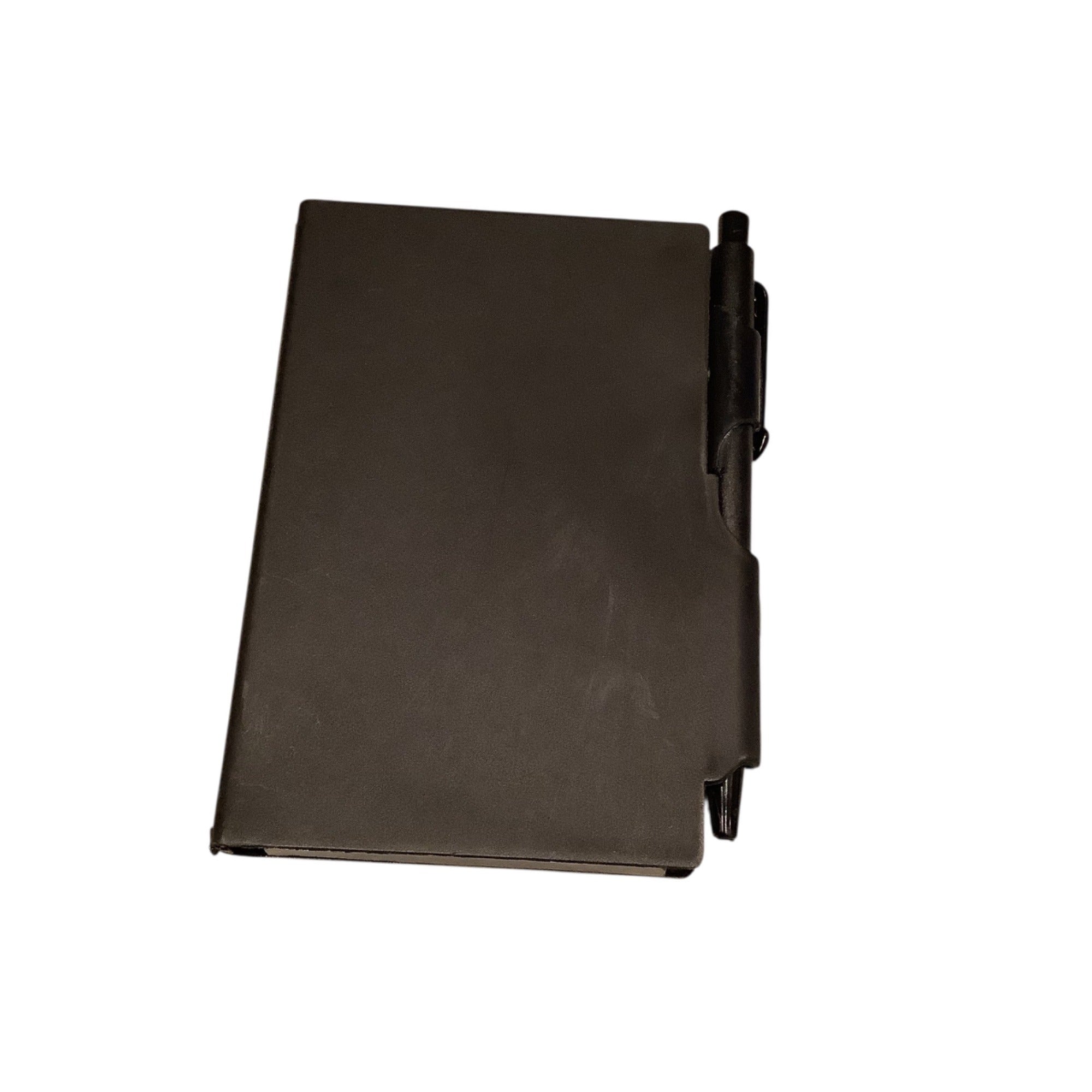 Mini Black Notebook Set With Pen 10 Pc Molded Plastic Cover Blank Notepads 4in