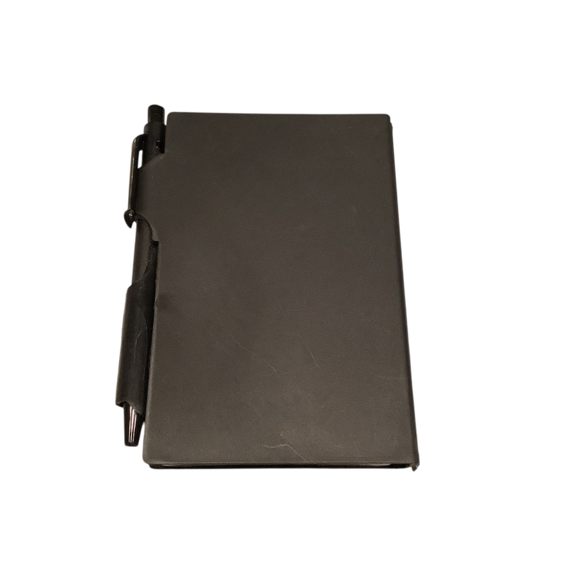 Mini Black Notebook Set With Pen 10 Pc Molded Plastic Cover Blank Notepads 4in