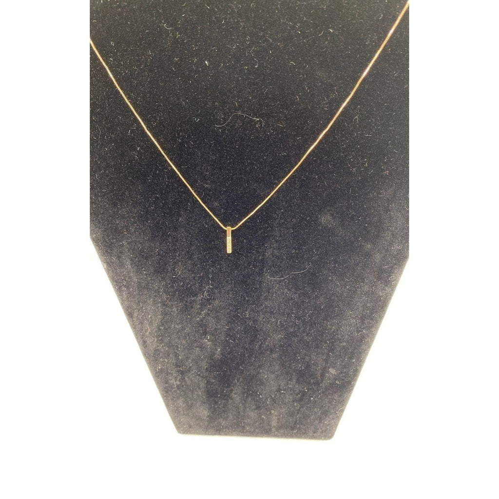 Penta Crystal Bar Charm Necklace Rose Gold  Adjustable Chain Women's Jewelry