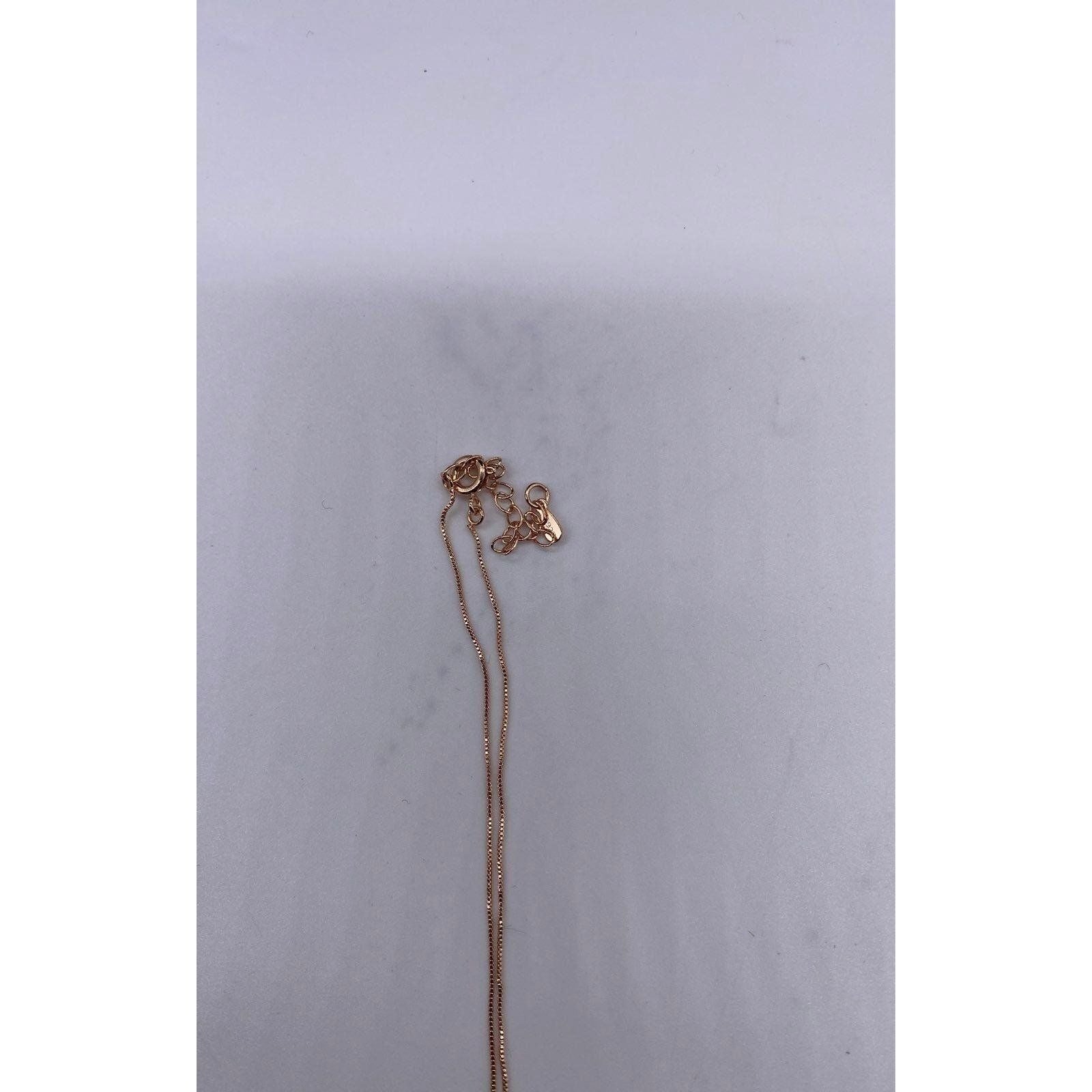 Penta Crystal Bar Charm Necklace Rose Gold  Adjustable Chain Women's Jewelry