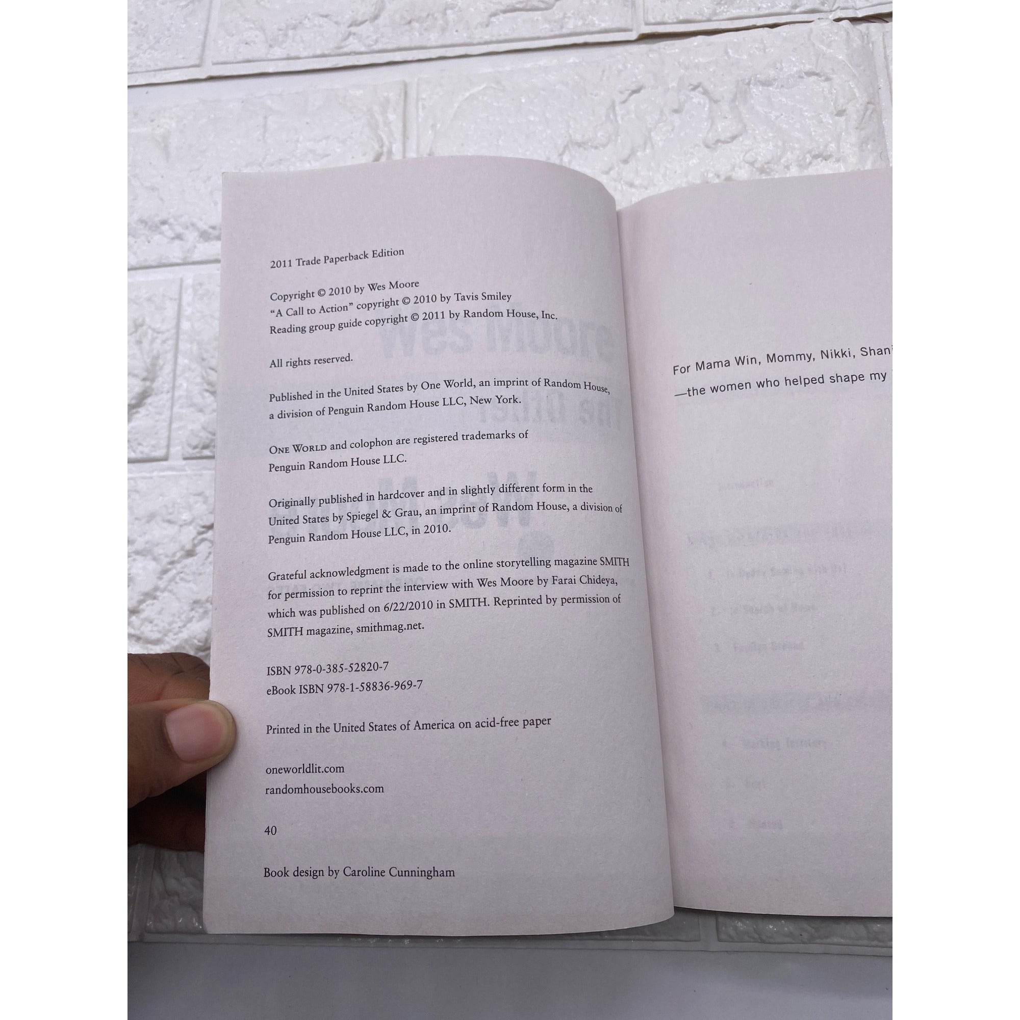 The Other Wes Moore: One Name Two Fates By Wes Moore 2010 Paperback