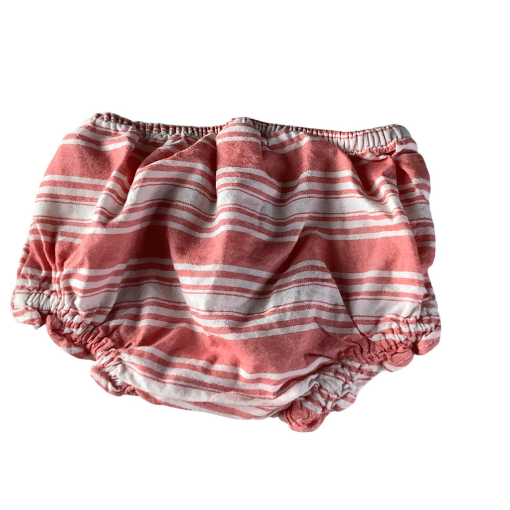 Old Navy Baby Girl Striped Bloomers Diaper Cover Size 0-3M Pink White Cotton
