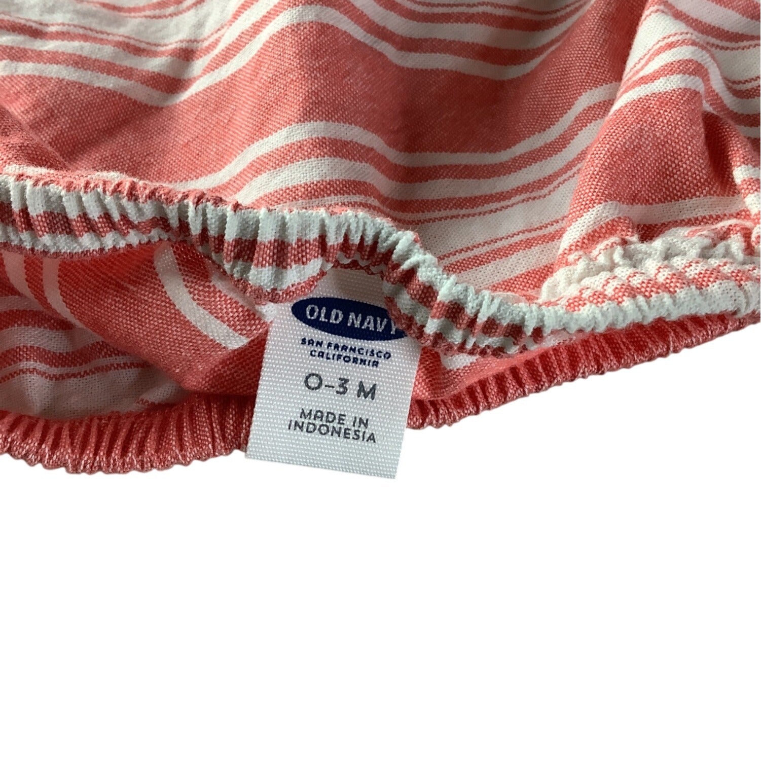 Old Navy Baby Girl Striped Bloomers Diaper Cover Size 0-3M Pink White Cotton