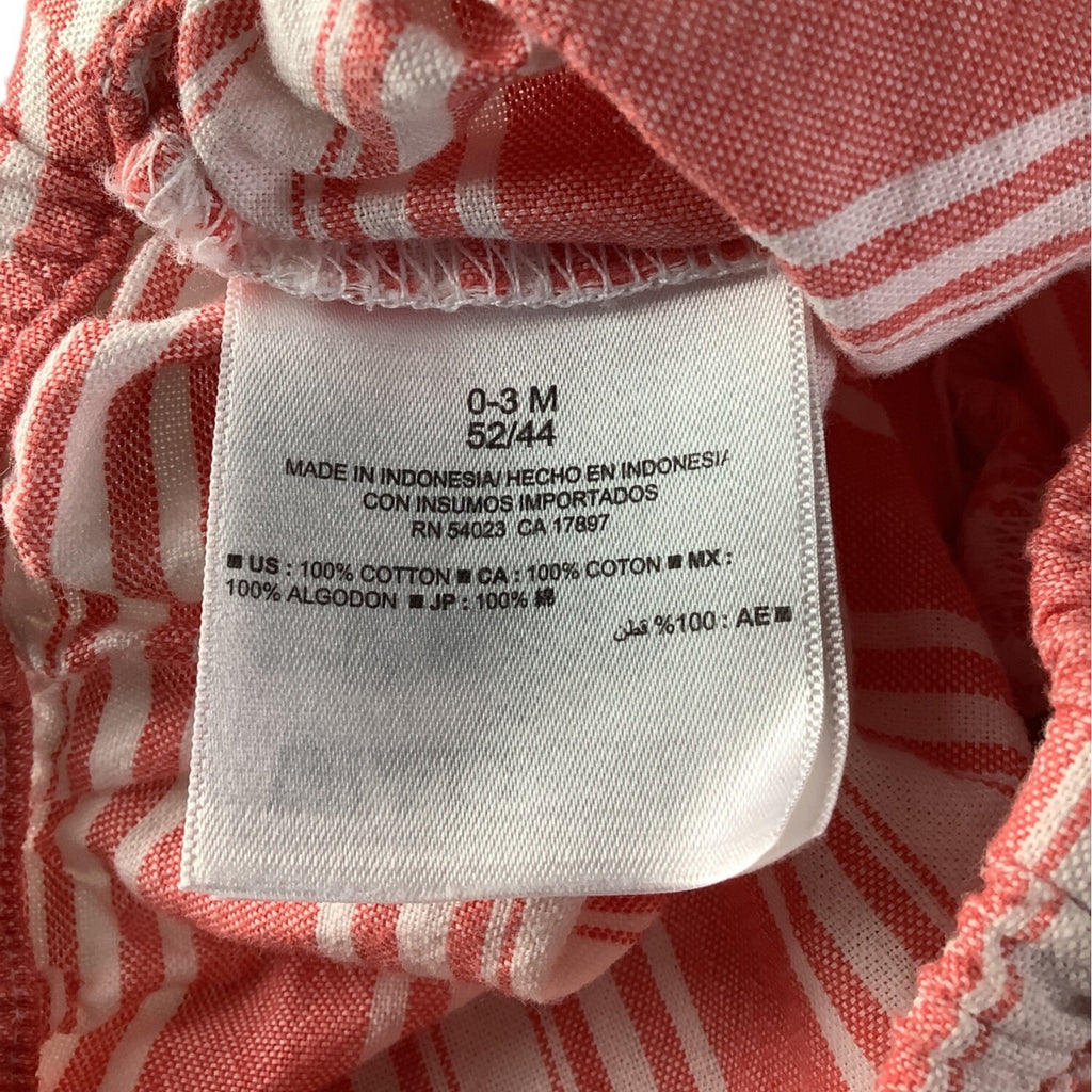 Old Navy Baby Girl Striped Bloomers Diaper Cover Size 0-3M Pink White Cotton