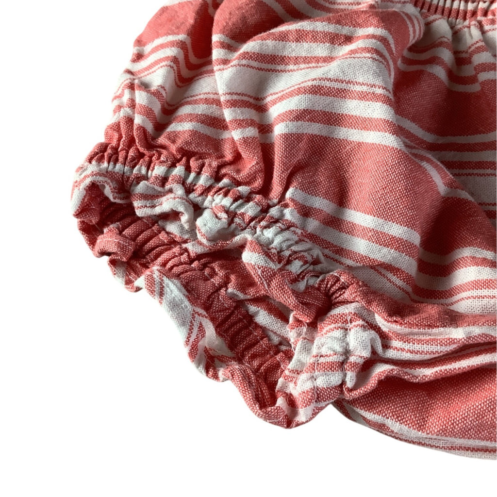 Old Navy Baby Girl Striped Bloomers Diaper Cover Size 0-3M Pink White Cotton