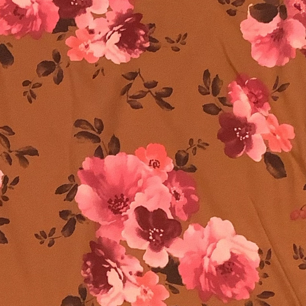 The Children’s Place Girls Floral Print Fleece Tie Front Top Brown Long Sleeves Size L 10/12