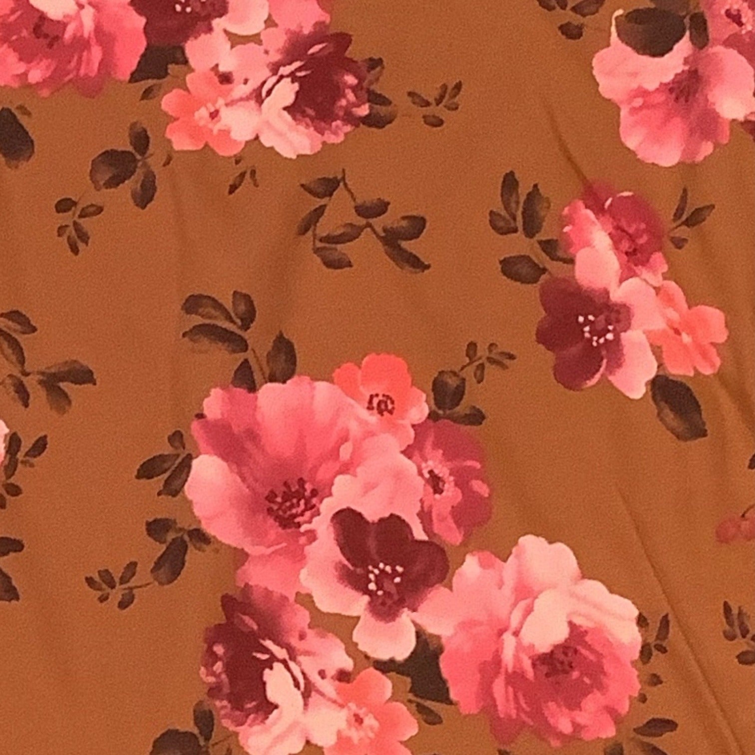 The Children’s Place Girls Floral Print Fleece Tie Front Top Brown Long Sleeves Size L 10/12