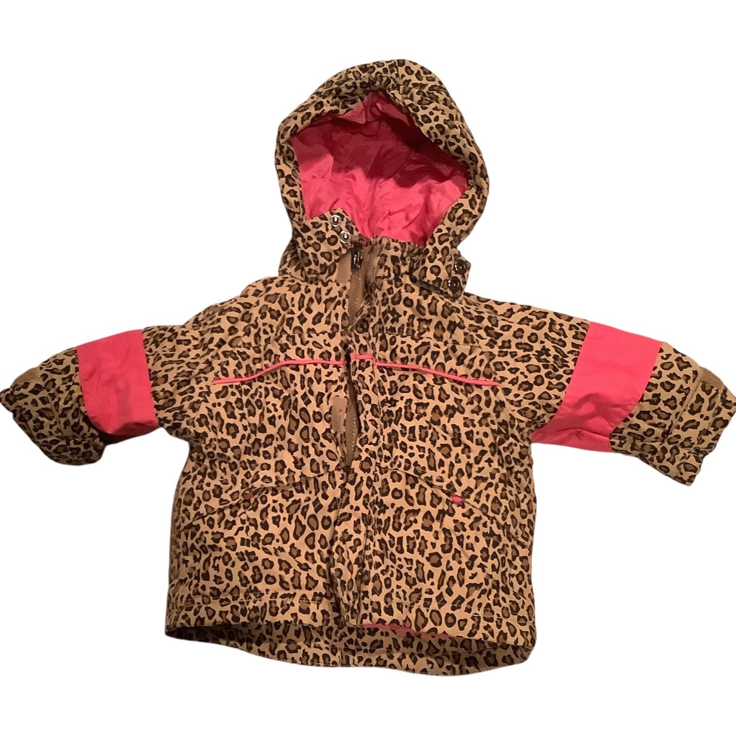 The Childrens Place Baby Girls Leopard Print Coat Size 6-9M Thermolite Insulation