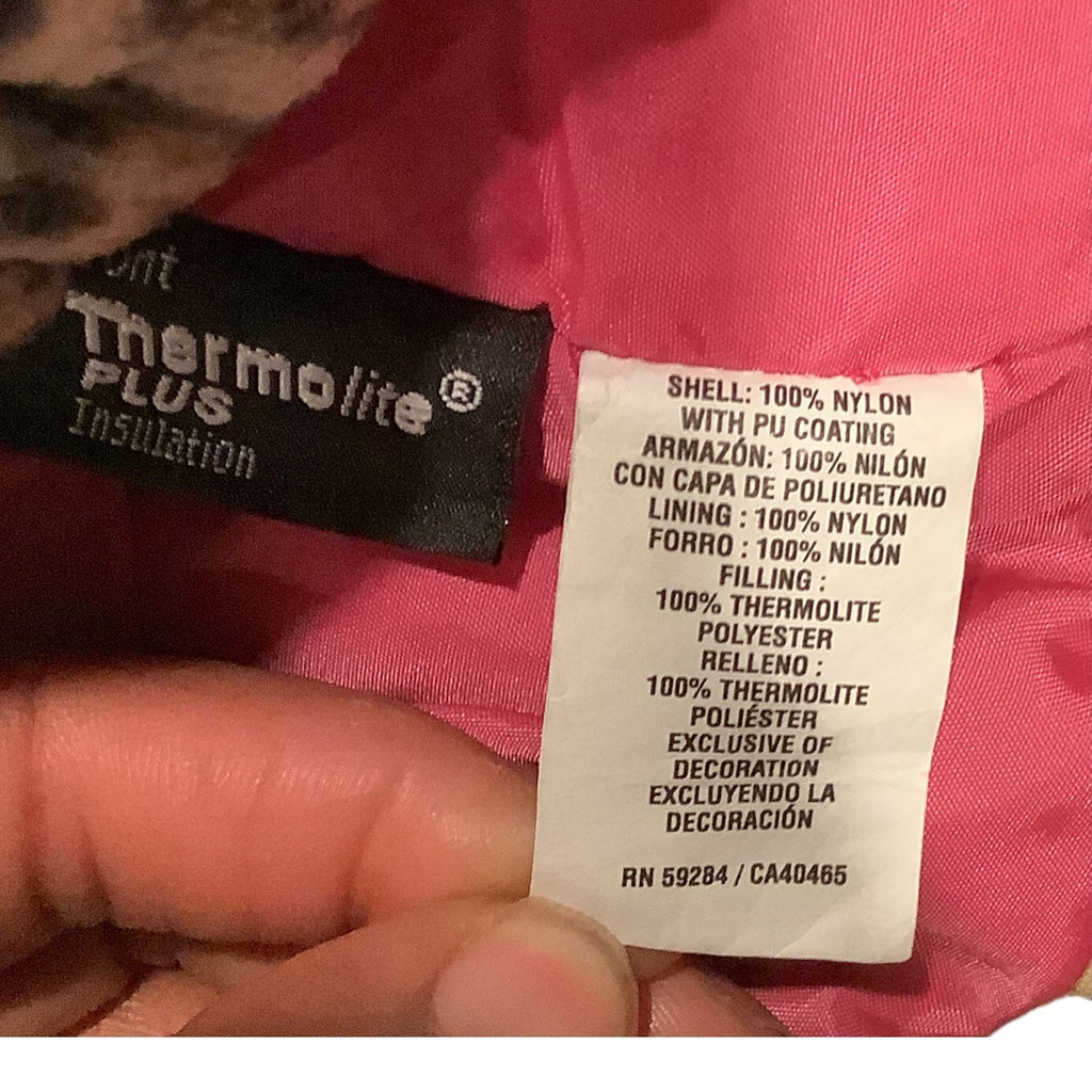 The Childrens Place Baby Girls Leopard Print Coat Size 6-9M Thermolite Insulation