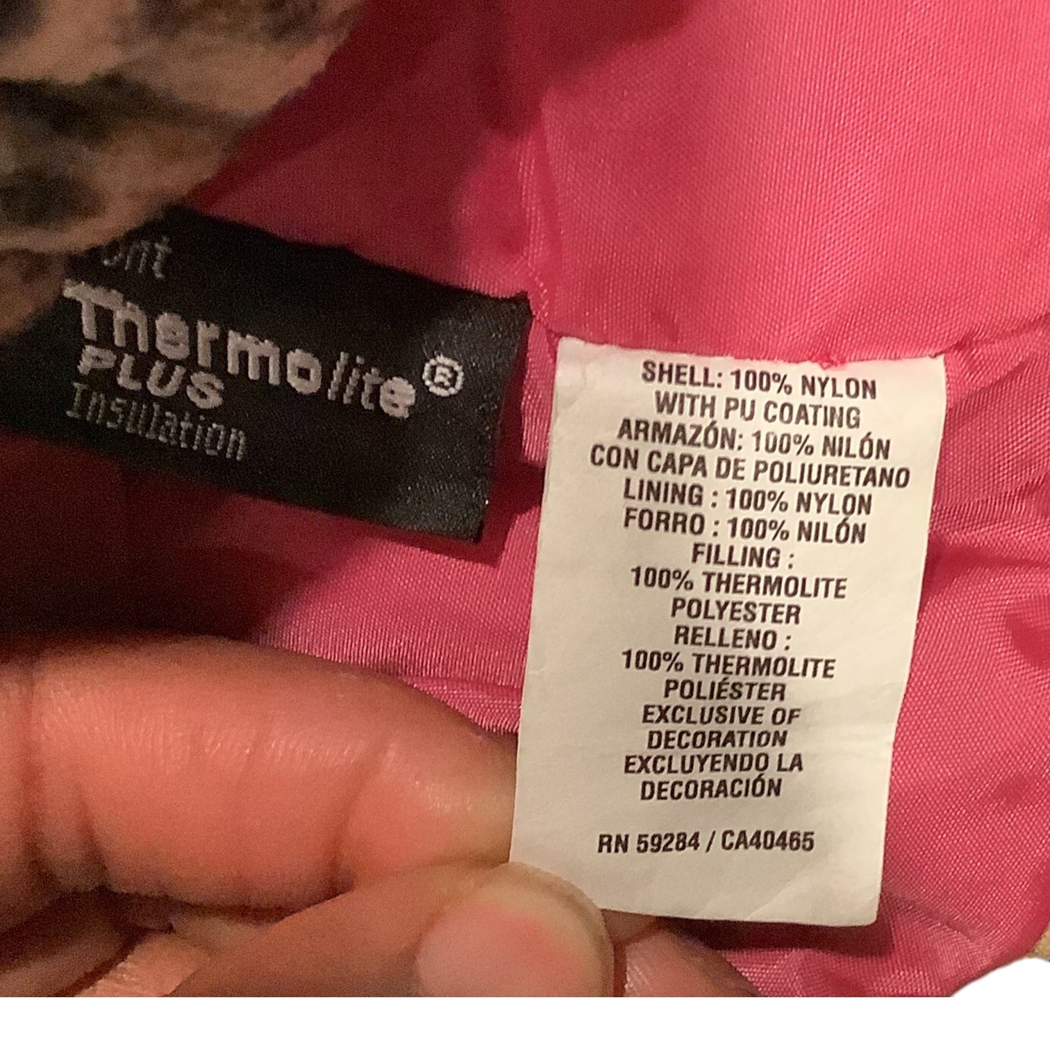 The Childrens Place Baby Girls Leopard Print Coat Size 6-9M Thermolite Insulation