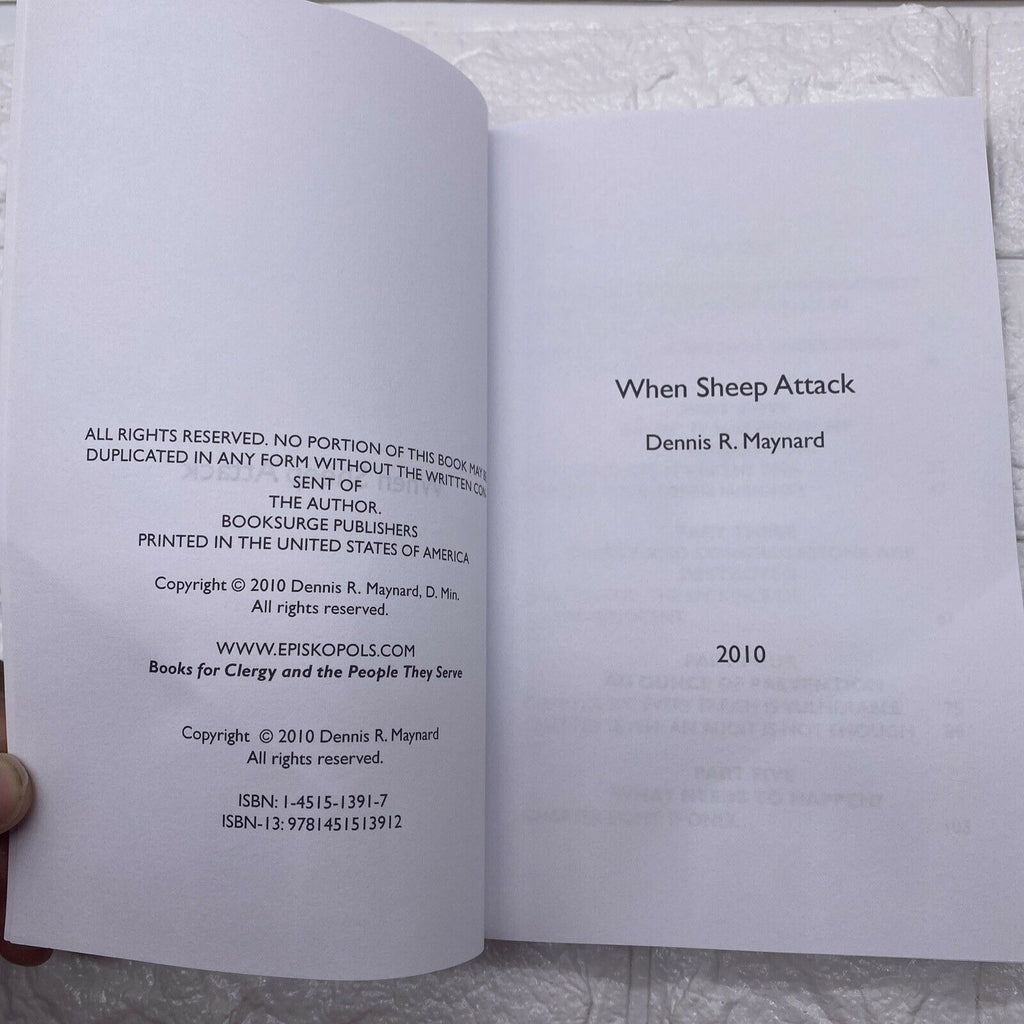 When Sheep Attack By Dennis R. Maynard Paperback 2010 Clergy Leadership Guide