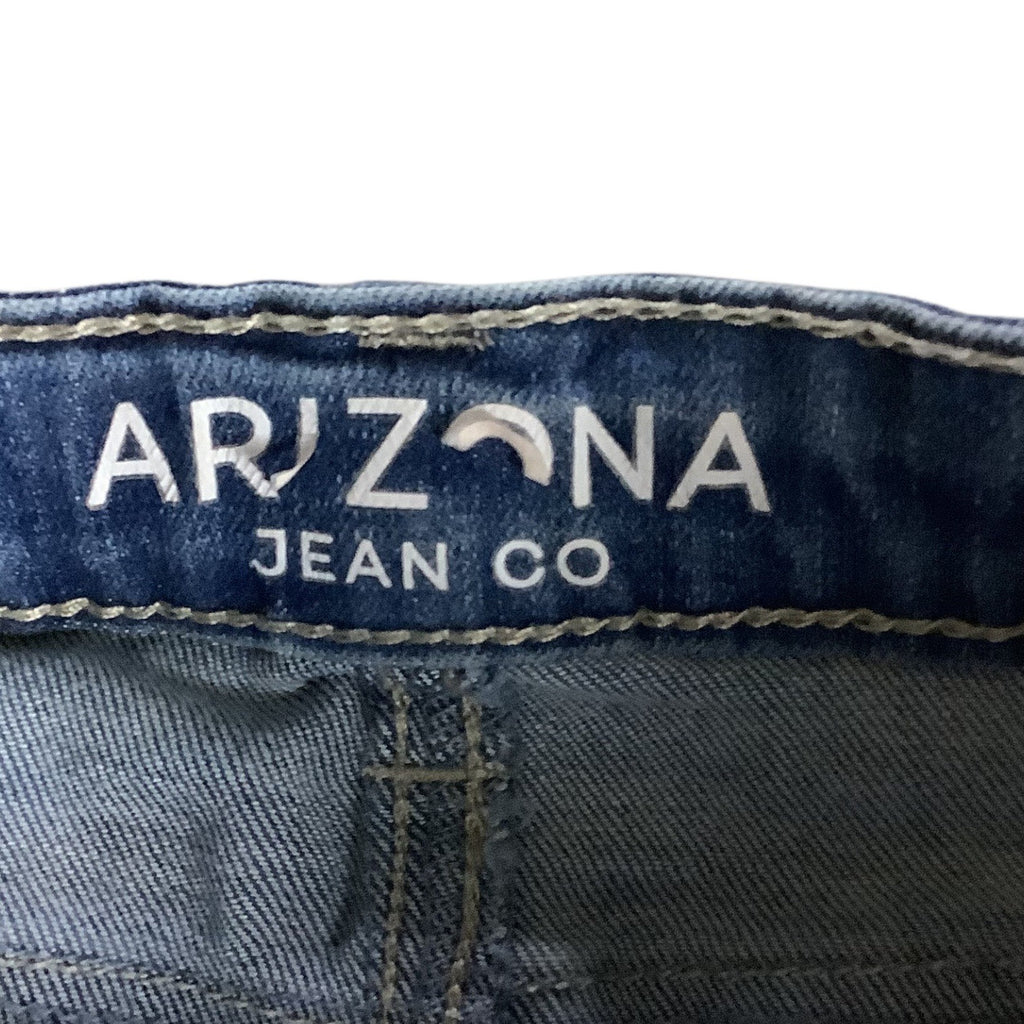 Arizona Jean Co Girls Blue Denim Shortie Shorts Ripped Adjustable Waist Size 6