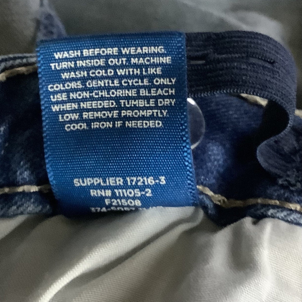 Arizona Jean Co Girls Blue Denim Shortie Shorts Ripped Adjustable Waist Size 6