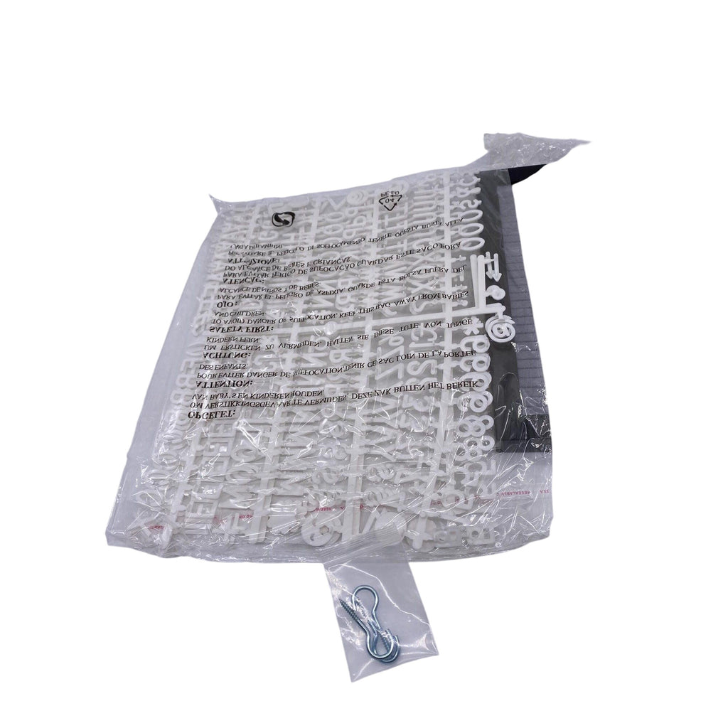 MultiTed Gray Felt Letter Board W/ Espresso Wooden Frame Stand & 362 Characters