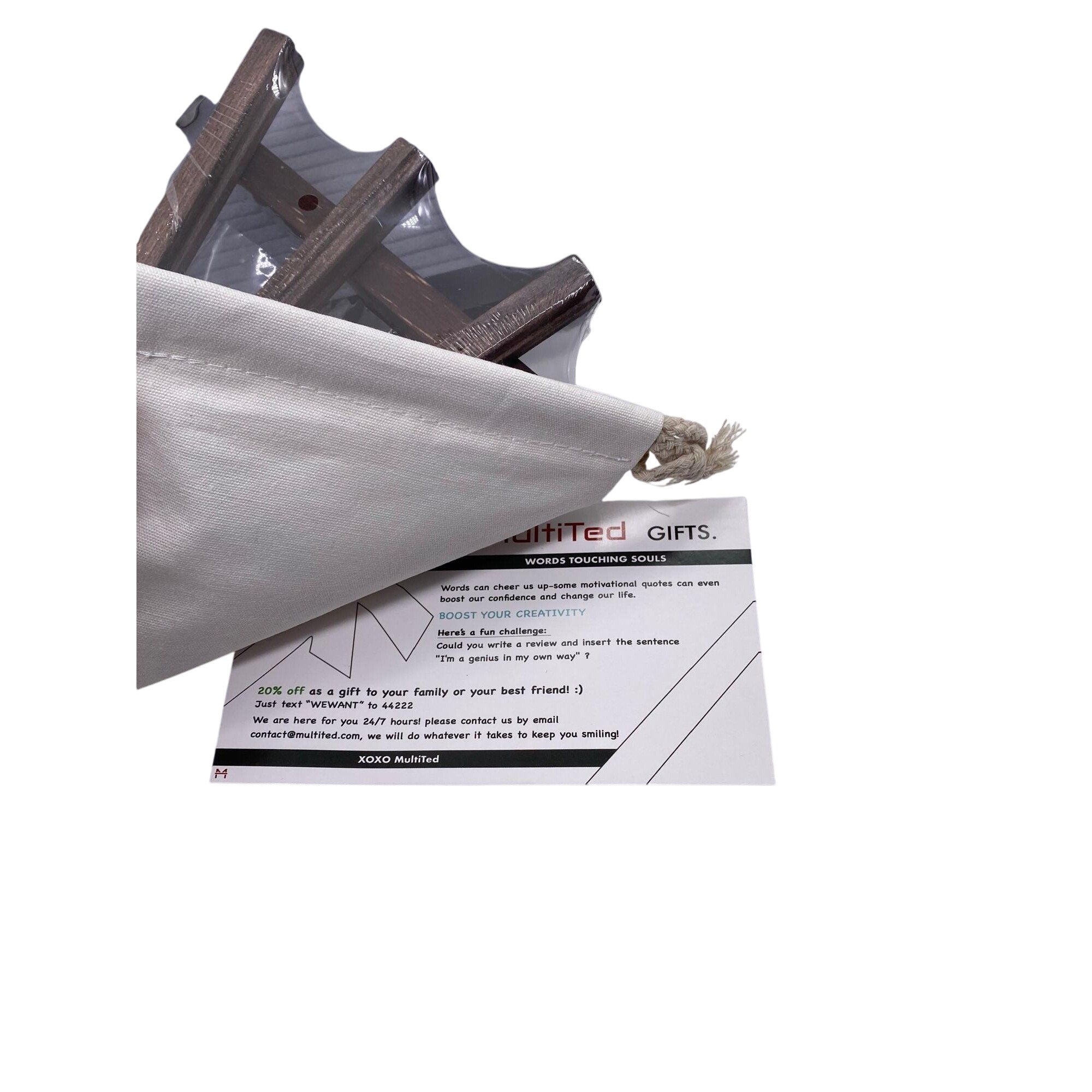 MultiTed Gray Felt Letter Board W/ Espresso Wooden Frame Stand & 362 Characters