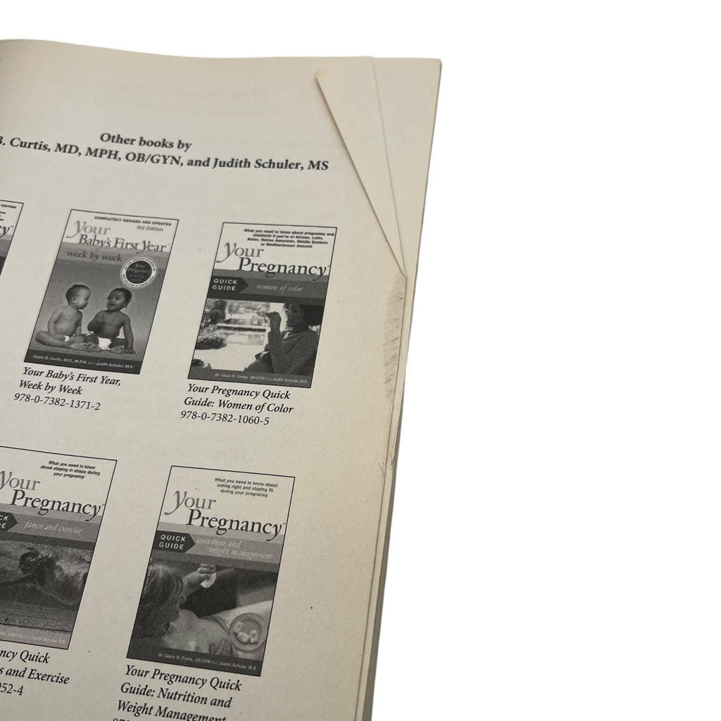 Your Pregnancy Week By Week 7th Edition Paperback Guide By Glade B. Curtis & Judith Schuler