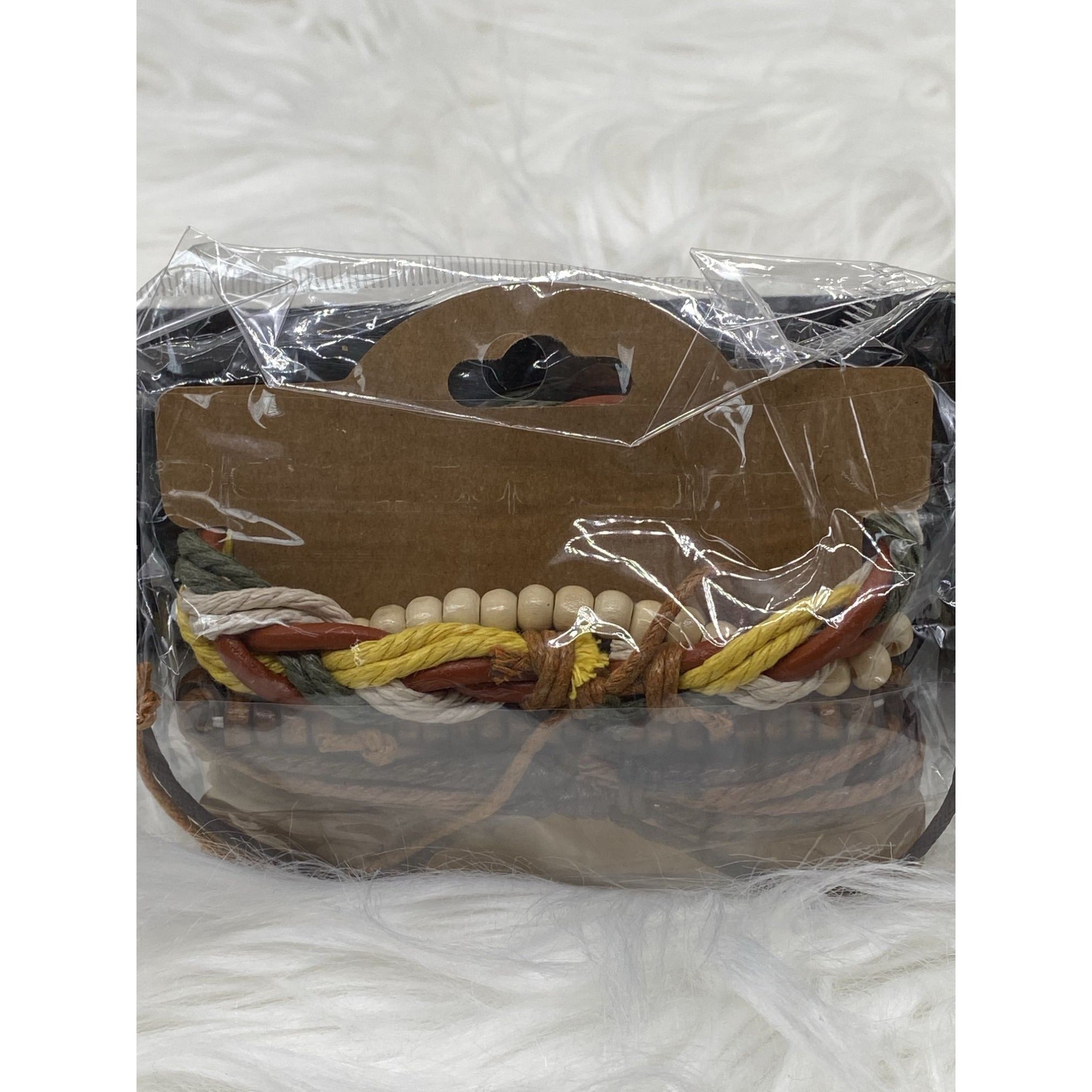 Multilayered Woven & Beaded Bangle Bracelet Unisex Fashion Jewelry Boho Style