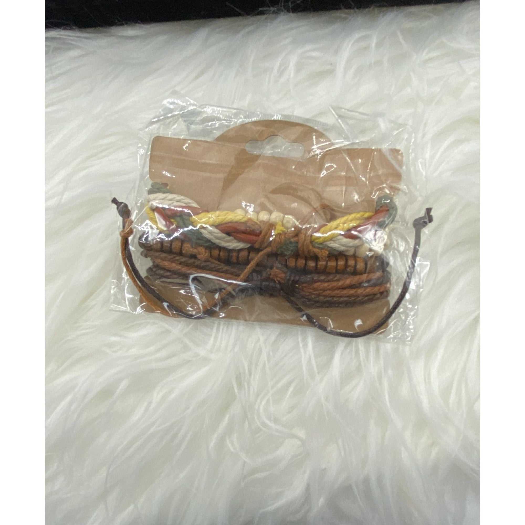 Multilayered Woven & Beaded Bangle Bracelet Unisex Fashion Jewelry Boho Style