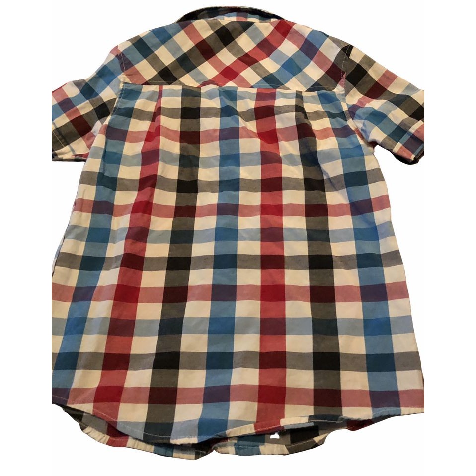 Roadblock Boys Button Down Plaid Shirt Size S/8  Short Sleeve Multicolor Pockets
