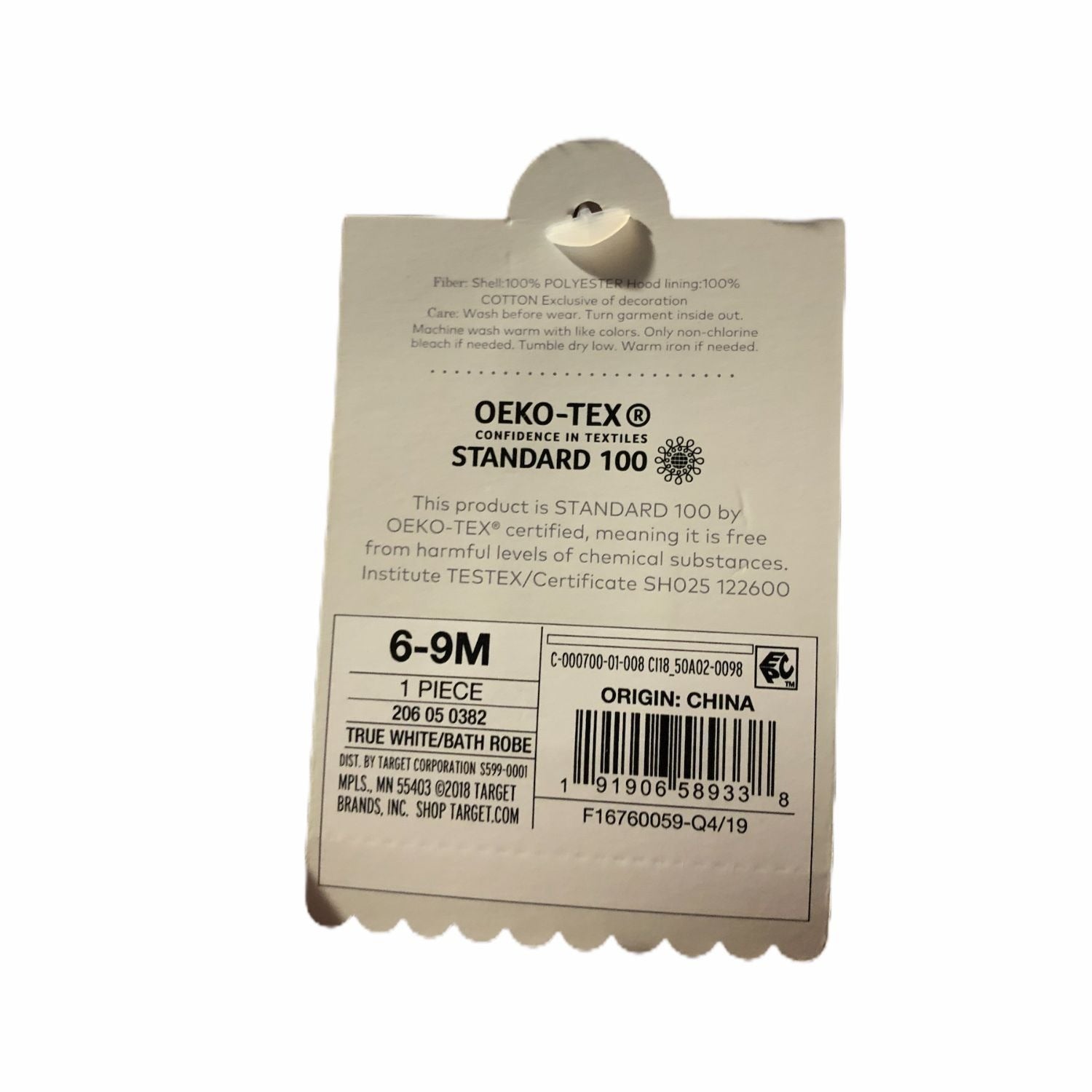 Cloud Island Okeo-Tex Baby Girl Unicorn Hooded Bath Robe Size 6-9M White & Pink