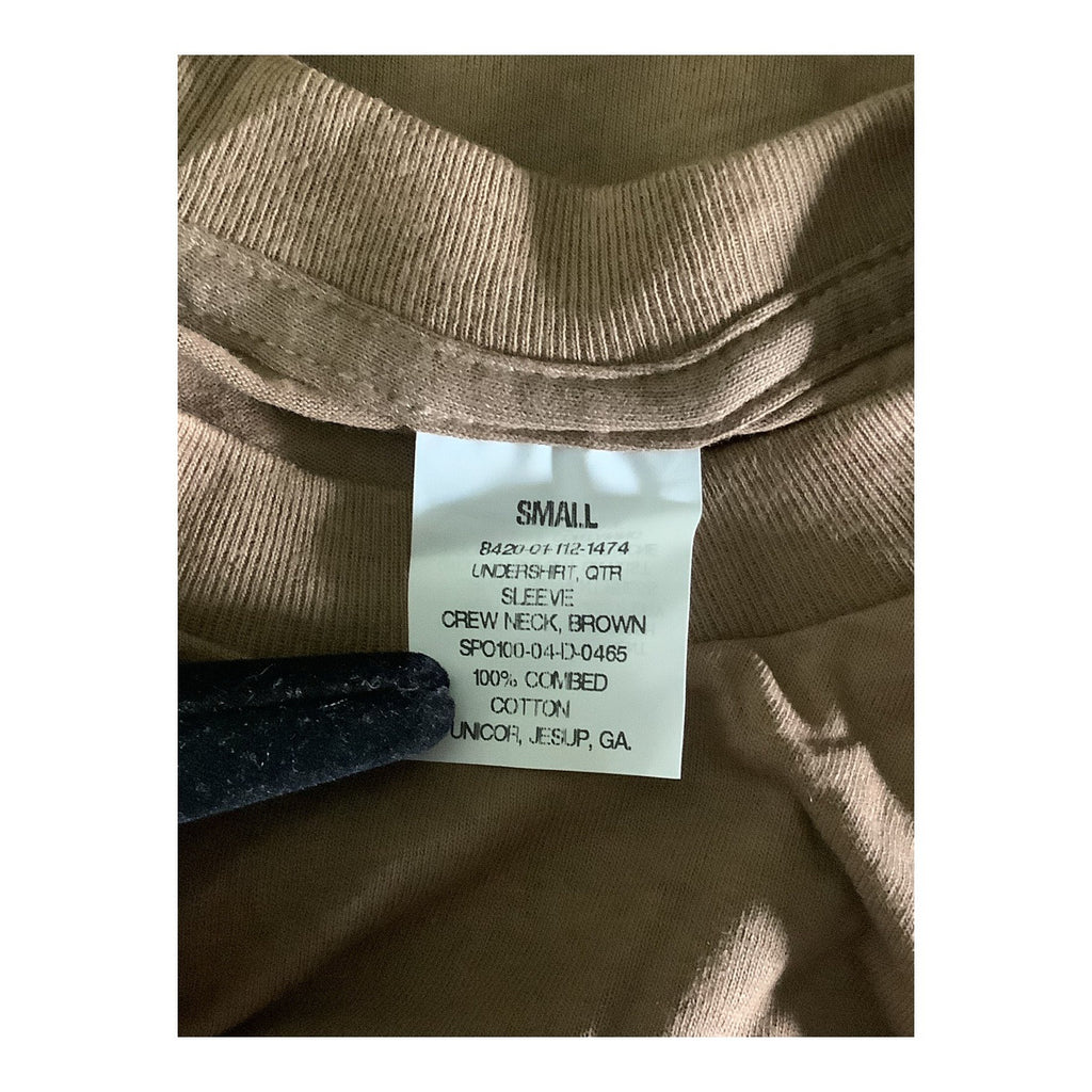 3-Pack DSCP US Army Crew Neck Brown Undershirts Small Cotton Tee Short Sleeve