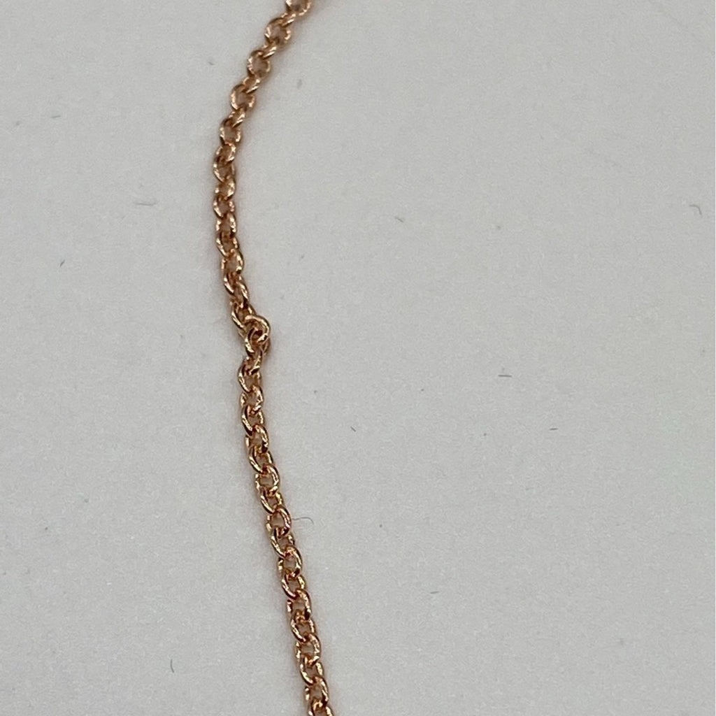 Ruella Bedazzled Ribbon Charm Necklace Womens Rose Gold Elegant Chain 21-50cm