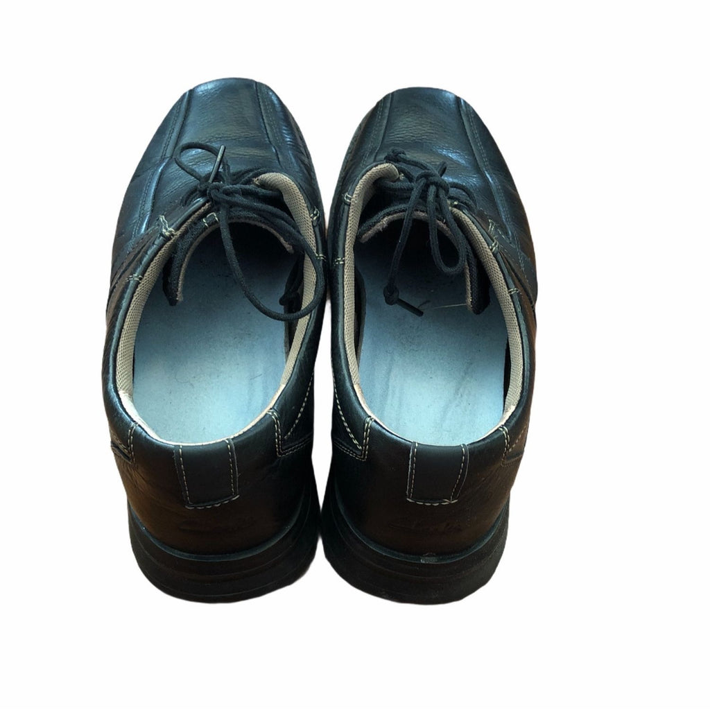 Clarks Espace Mens Size 13M Black Leather Casual Lace Up Oxford Shoes